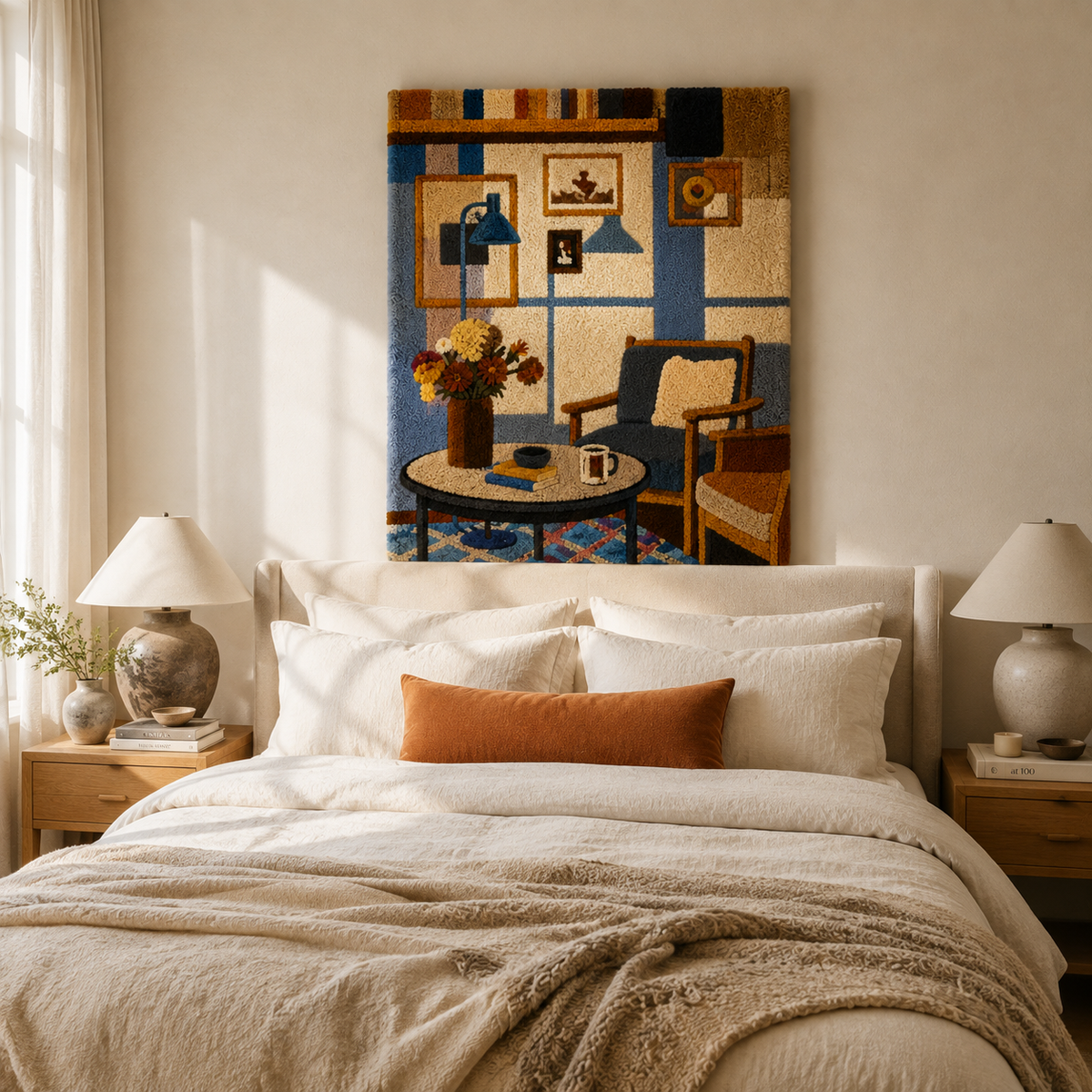 Hewn Earth Wall Art from The Curated Corner featuring a nature-inspired abstract design on a textured canvas.