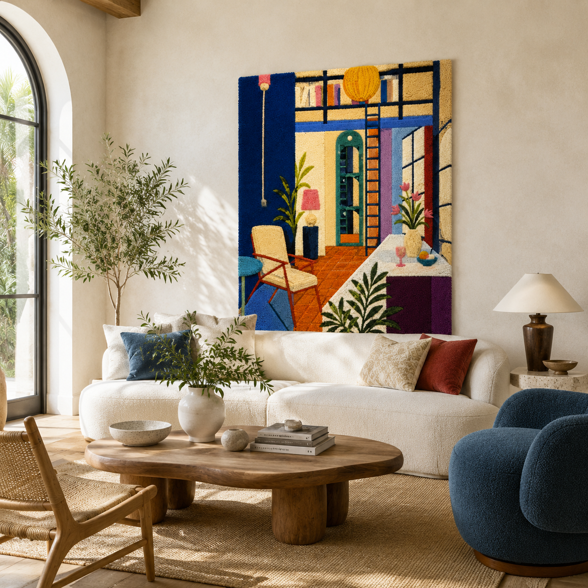 Colorblock Window Room wall art by Hewn Earth, featuring vibrant geometric shapes and a modern design for interior decor.