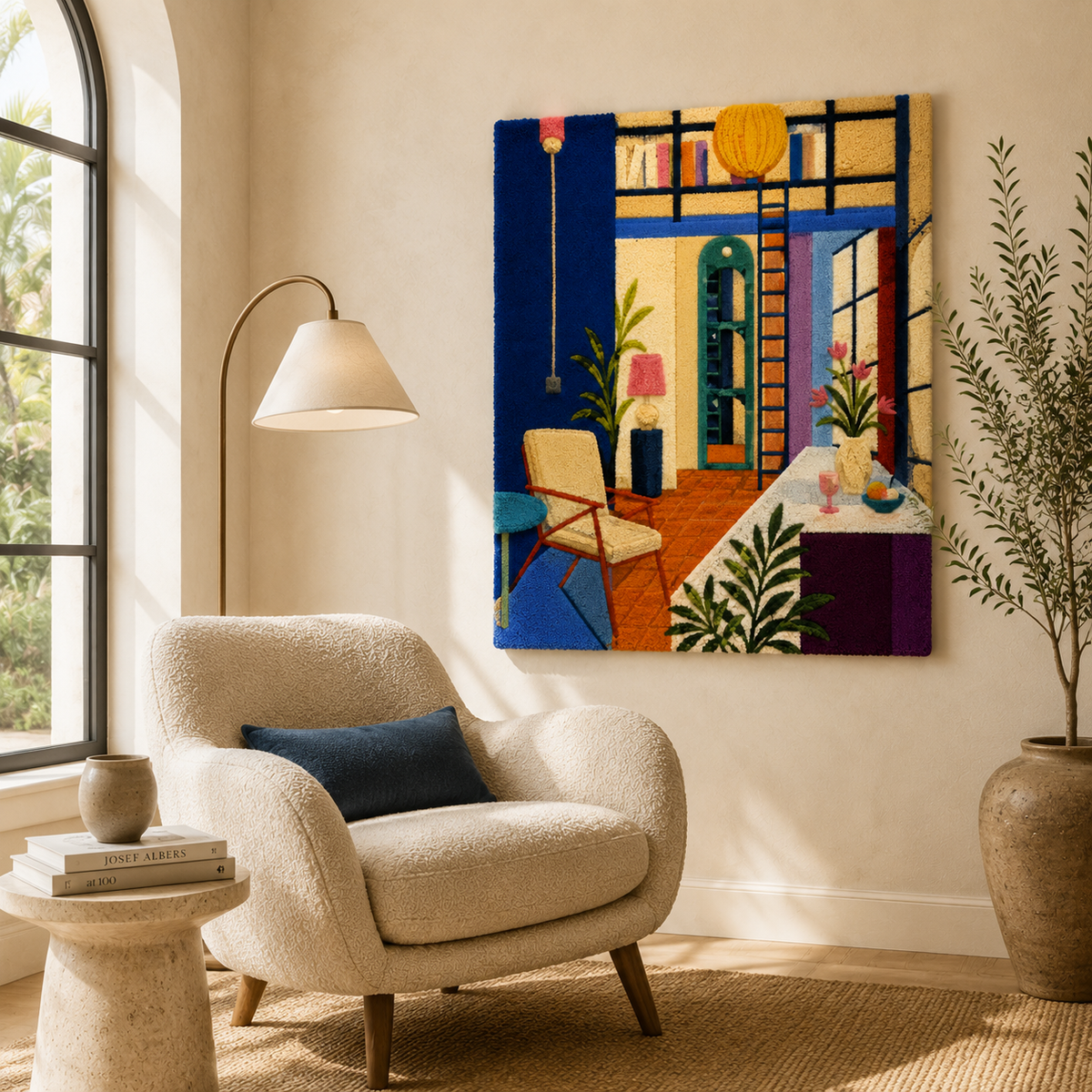 Colorblock Wall Art by Hewn Earth featuring vibrant geometric window-inspired design for modern room decor.