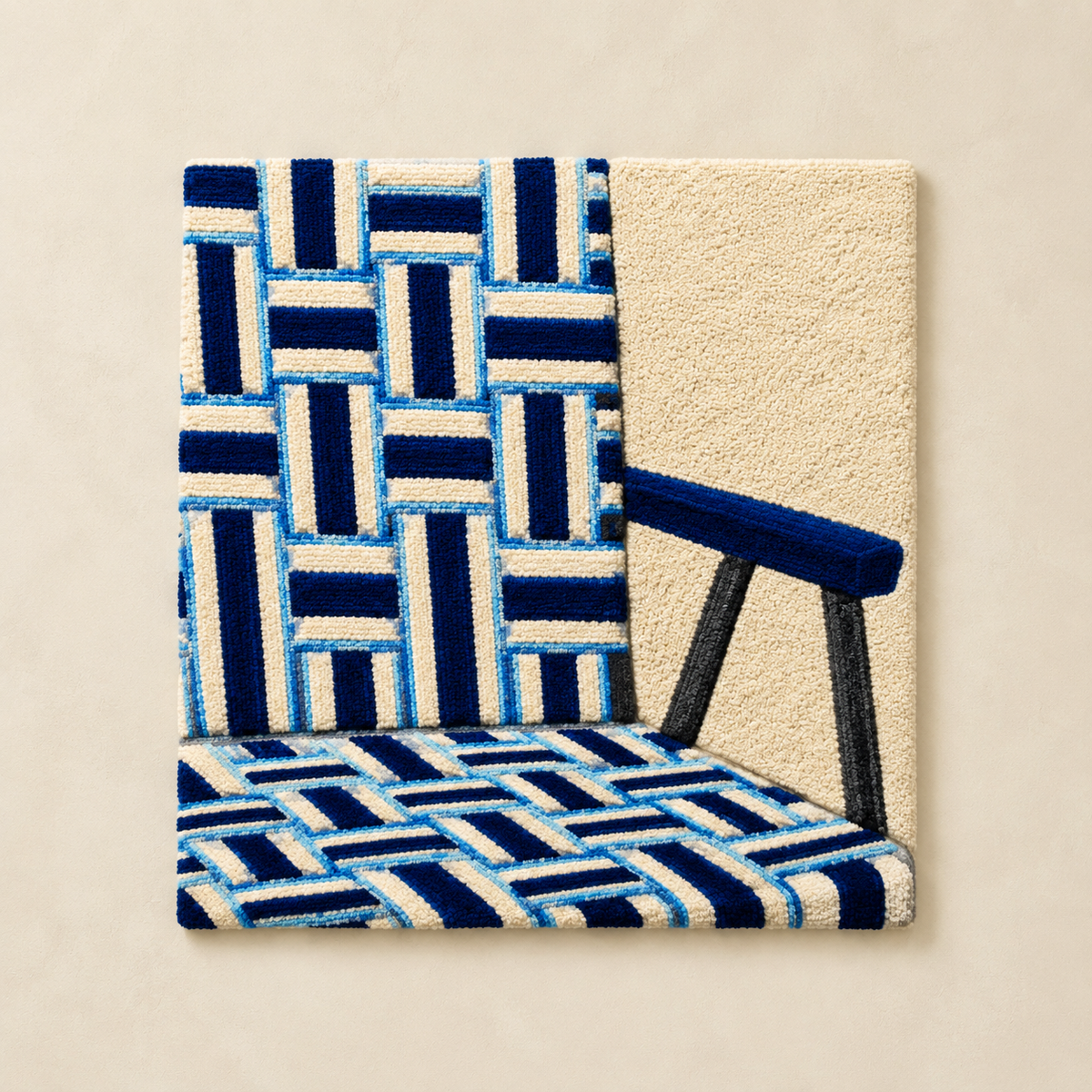 Indigo woven wall art by Hewn Earth featuring a textured, handcrafted design perfect for modern home decor.