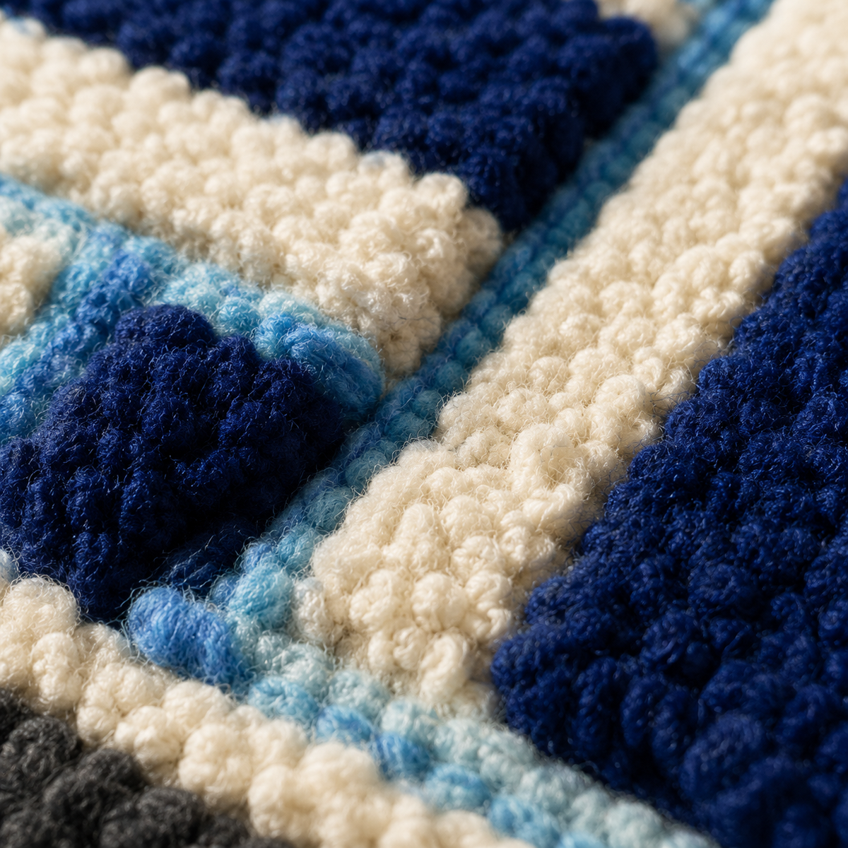 Indigo woven chair wall art by Hewn Earth showcasing intricate woven texture and deep blue color on a neutral background.