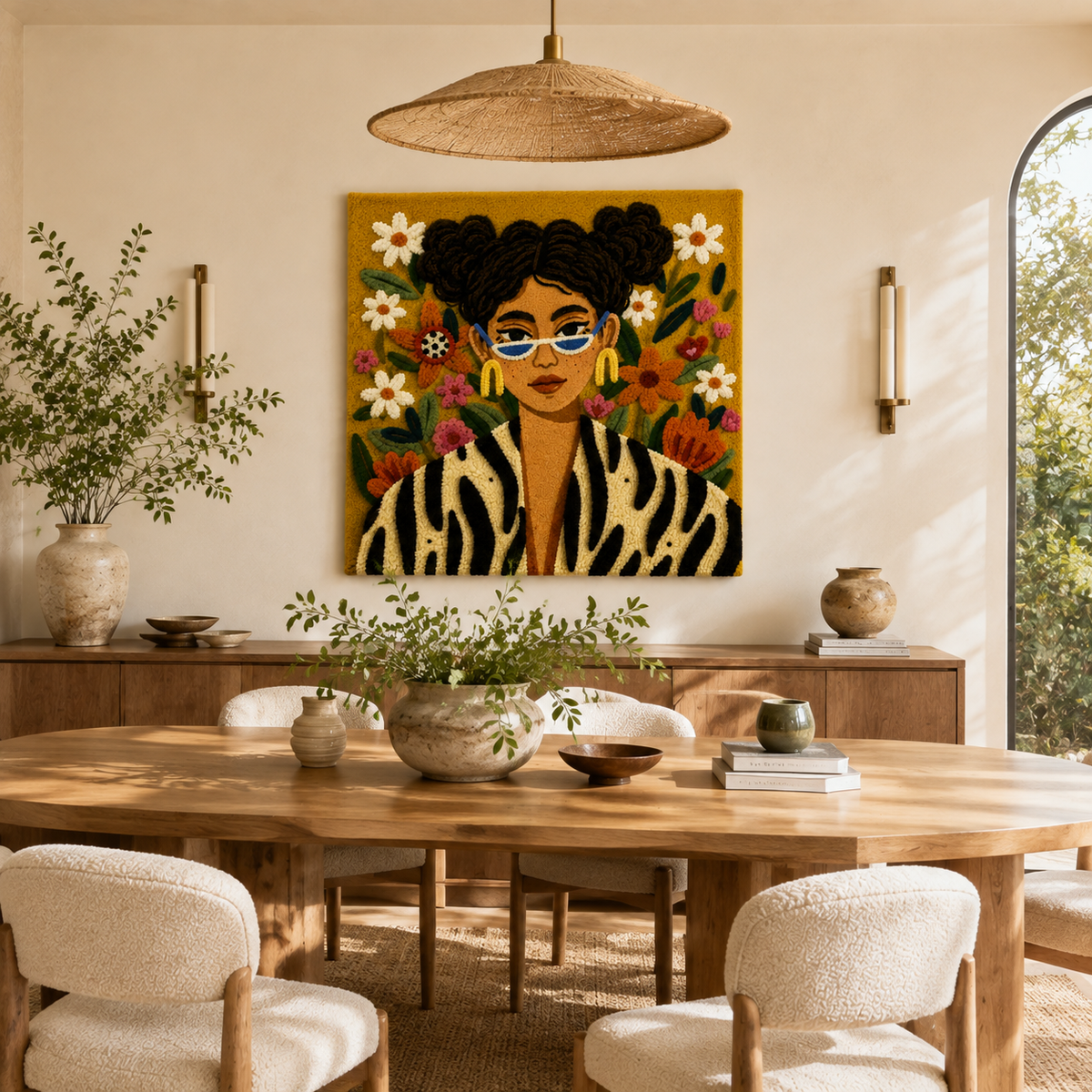 Zebra Garden Muse wall art by Hewn Earth featuring a detailed zebra illustration on a textured background.