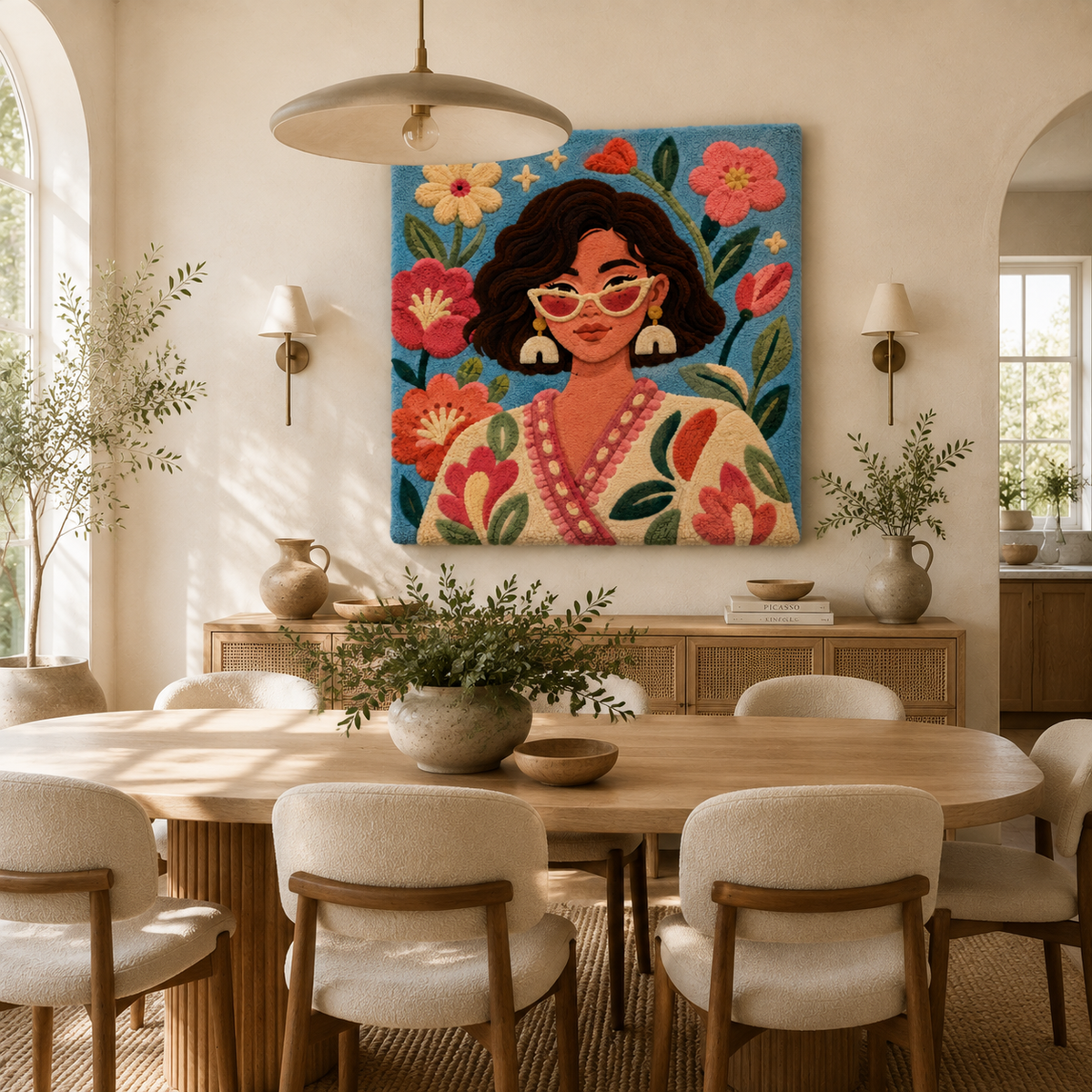 Colorful coral garden wall art by Hewn Earth featuring vibrant coral shapes and textured design for coastal-inspired decor.