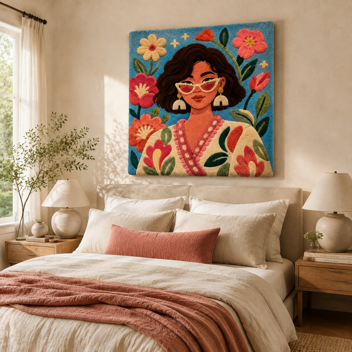 Hewn Earth Coral Garden Muse wall art featuring vibrant coral and marine life in a colorful, artistic design for wall decor.
