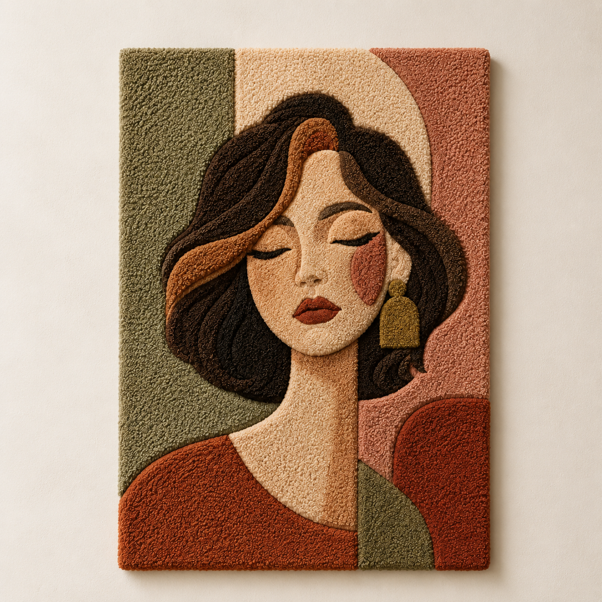 Terracotta Quietude Hewn Earth wall art featuring textured terracotta design on a neutral background.
