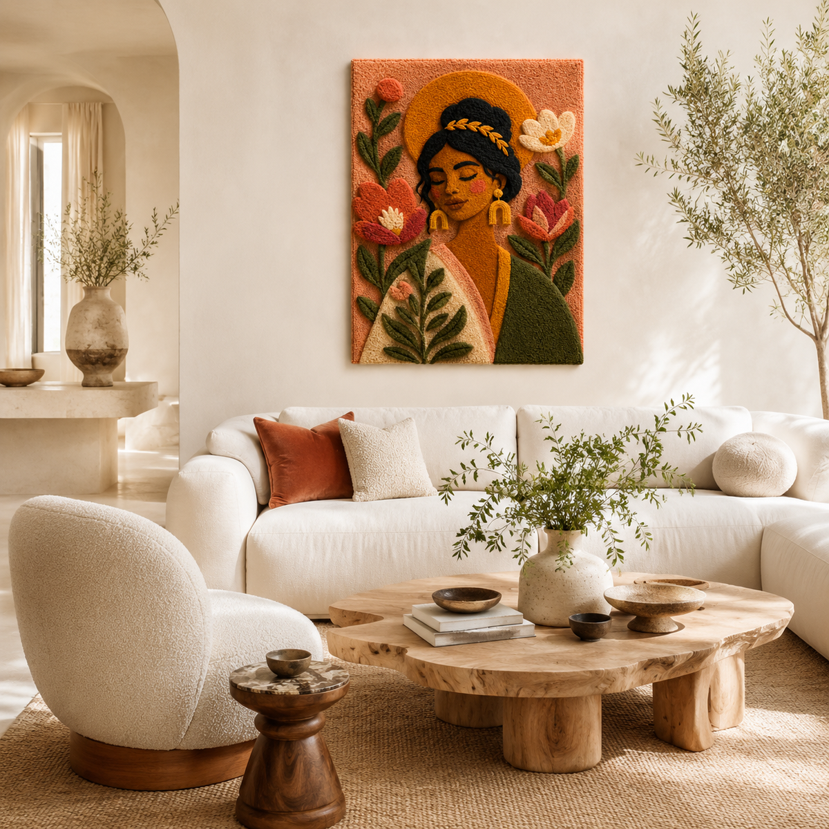 Hewn Earth Harvest Flower Reverie wall art featuring vibrant floral design on a decorative wall piece.