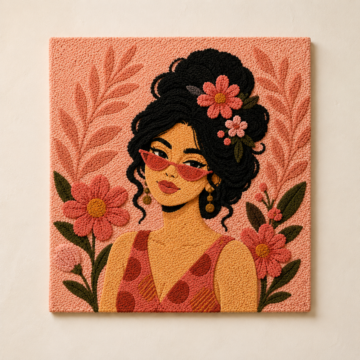 Hewn Earth Blush Flower Muse wall art featuring soft pink floral design on a light background, ideal for modern interior decor.