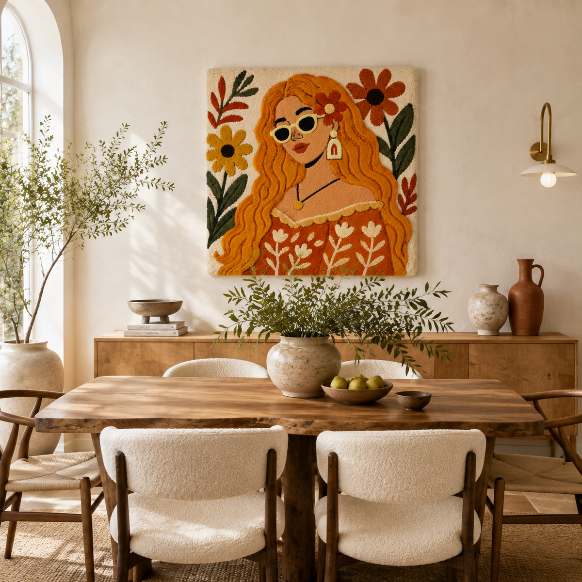Golden Garden Dreamer wall art by Hewn Earth, featuring a vibrant, nature-inspired design suitable for wall decor.