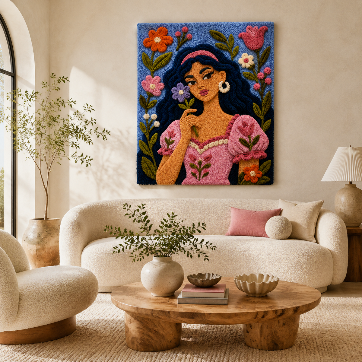 Bluebell Garden portrait wall art by Hewn Earth featuring vibrant bluebell flowers in a natural garden scene.
