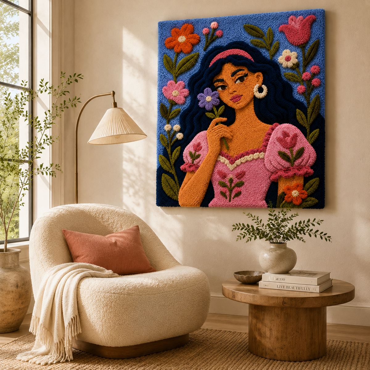 Bluebell Garden Portrait wall art by Hewn Earth, featuring a vibrant bluebell flower design for nature-inspired home decor.