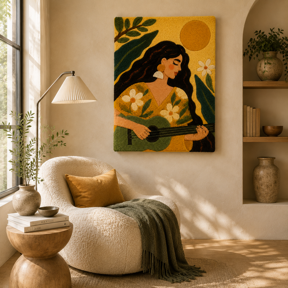 Hewn Earth Sunlit Garden wall art featuring vibrant botanical and nature-inspired design for home decor.