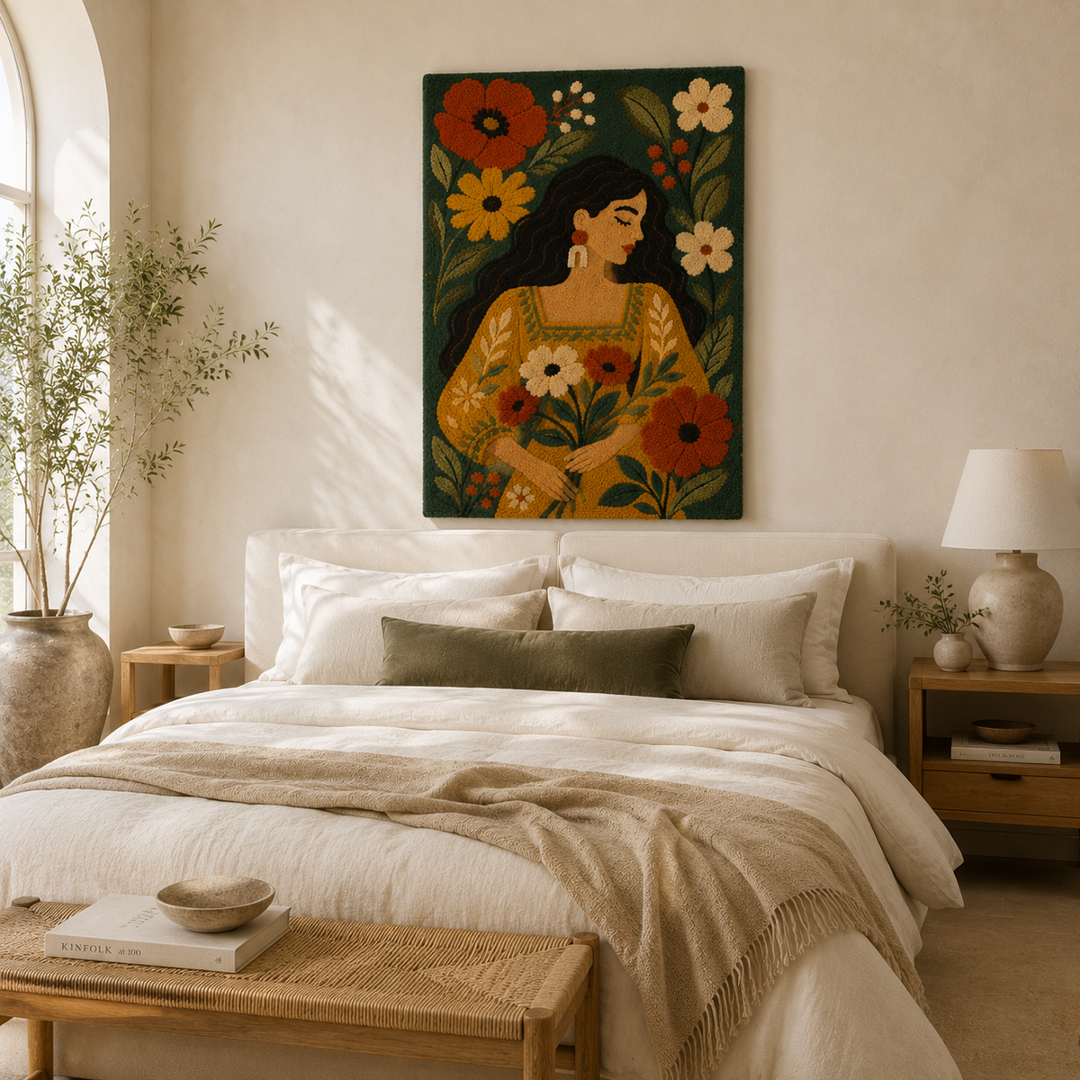 Hewn Earth Autumn Flower Keeper wall art featuring vibrant autumn flowers in a natural design for seasonal decor.
