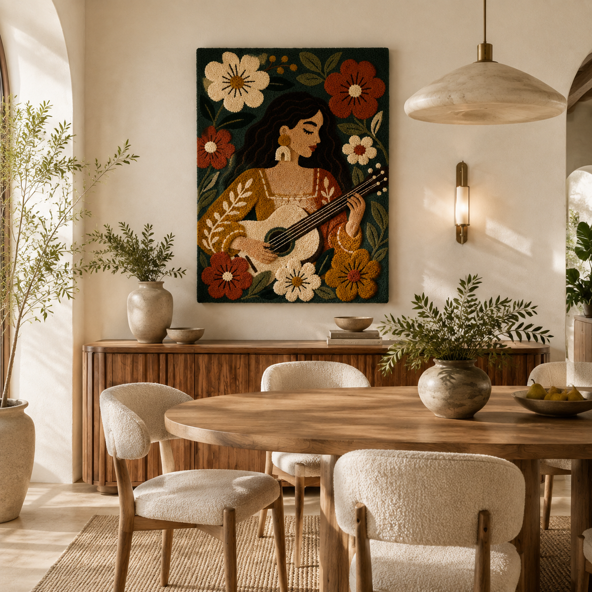 Hewn Earth Garden Mandolin Song wall art featuring a musical mandolin illustration on a decorative wall piece.