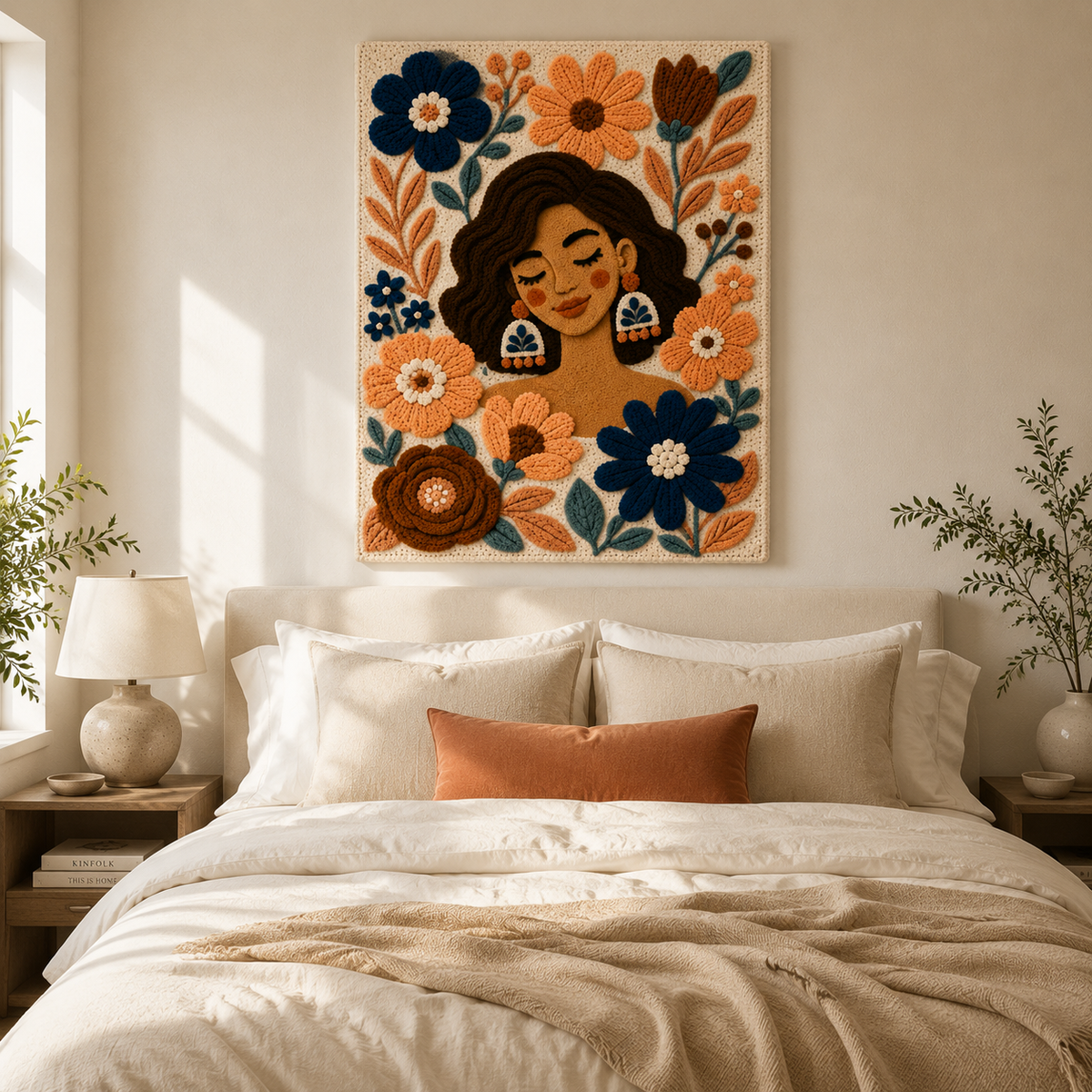 Peach Blossom Reverie wall art by Hewn Earth featuring a delicate peach blossom design on a textured background.