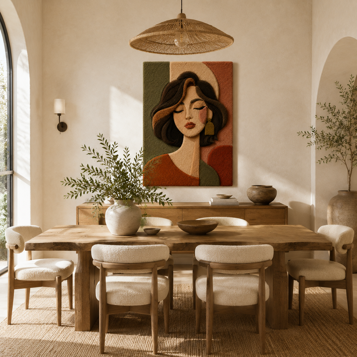 Quiet Terracotta Gaze wall art by Hewn Earth featuring earthy terracotta tones and abstract design on a neutral background.