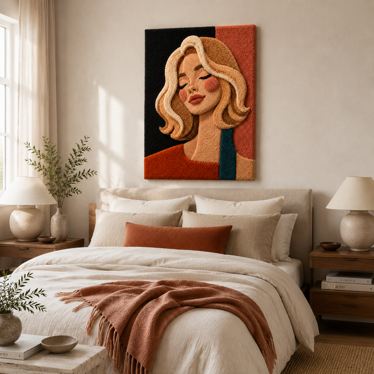 Coral Daydream wall art by Hewn Earth featuring vibrant coral and abstract design, perfect for modern interior decor.