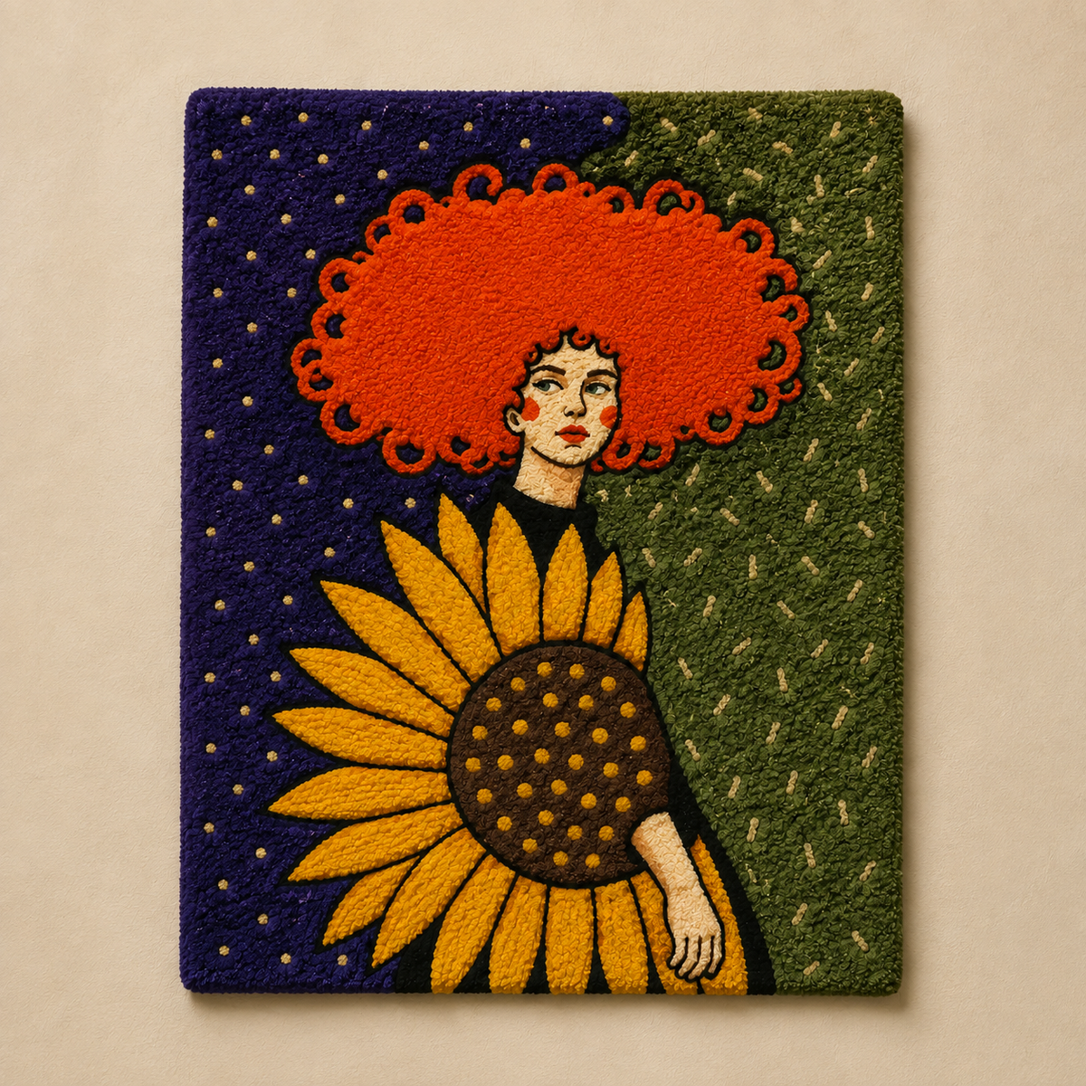 Hewn Earth sunflower halo wall art featuring a vibrant sunflower design in a decorative circular frame.
