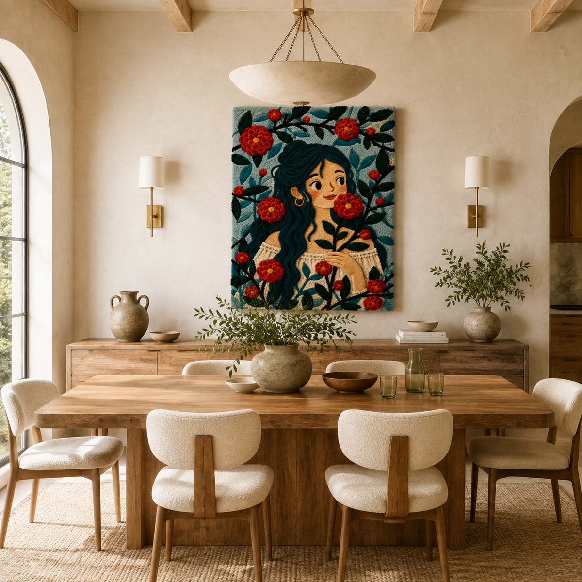 Hewn Earth Camellia Night Portrait wall art featuring a serene floral scene with soft, dark background for elegant home decor.