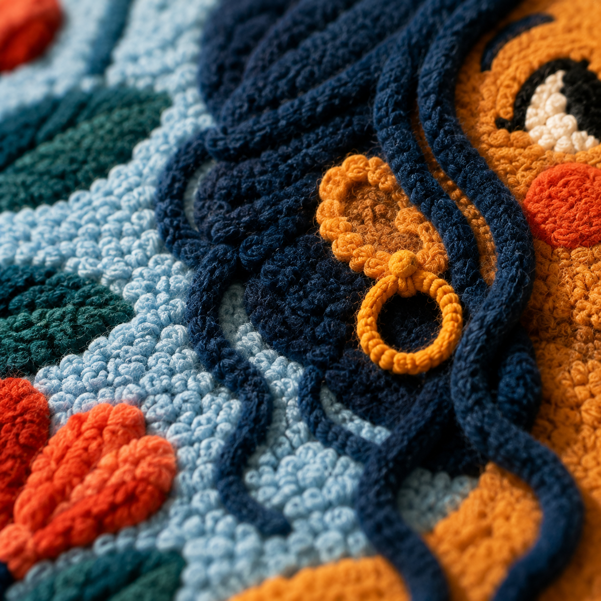 Detailed close-up of Hewn Earth Coral Garden Singer wall art, showcasing intricate coral-inspired design and vibrant colors.