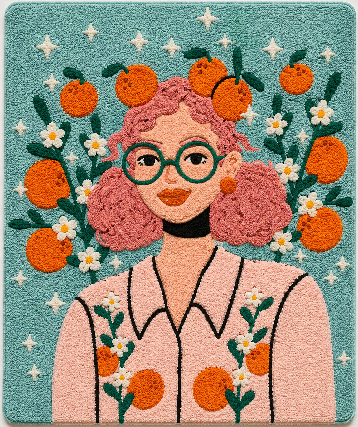 Colorful Citrus Spectacle wall art by Hewn Earth, featuring vibrant citrus fruit illustrations on a textured background.