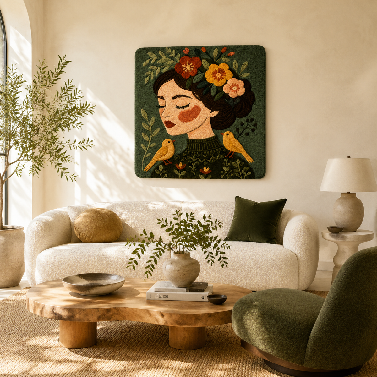 Hewn Earth Moss Crown Reverie wall art featuring a lush, mossy crown design on a neutral background for natural decor.