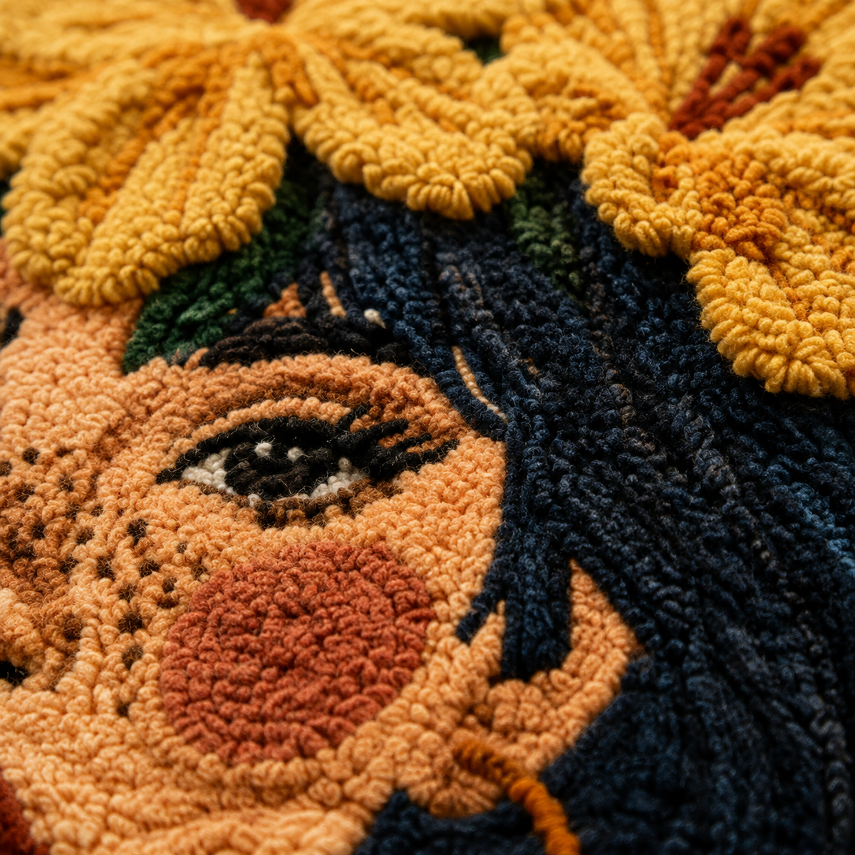 Golden Daisy Dreamer wall art by Hewn Earth featuring a vibrant floral design with golden daisies on a neutral background.
