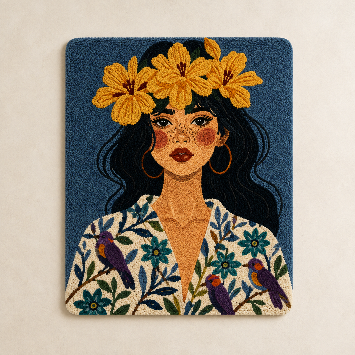Golden Daisy Dreamer wall art by Hewn Earth featuring a vibrant gold and floral daisy design on a decorative wall piece.