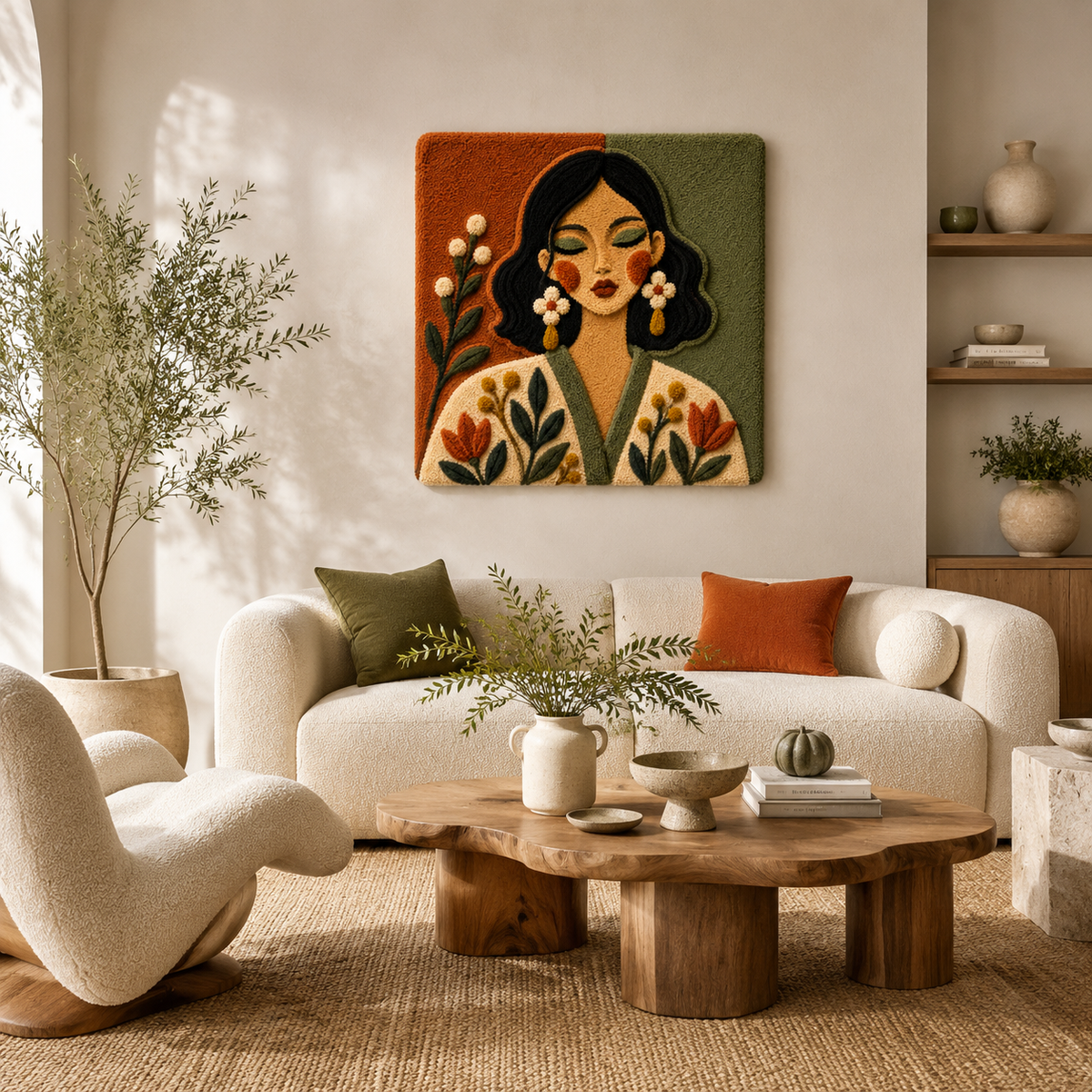 Hewn Earth Meadow Collar Portrait wall art, natural landscape scene with vibrant colors, suitable for home decor.