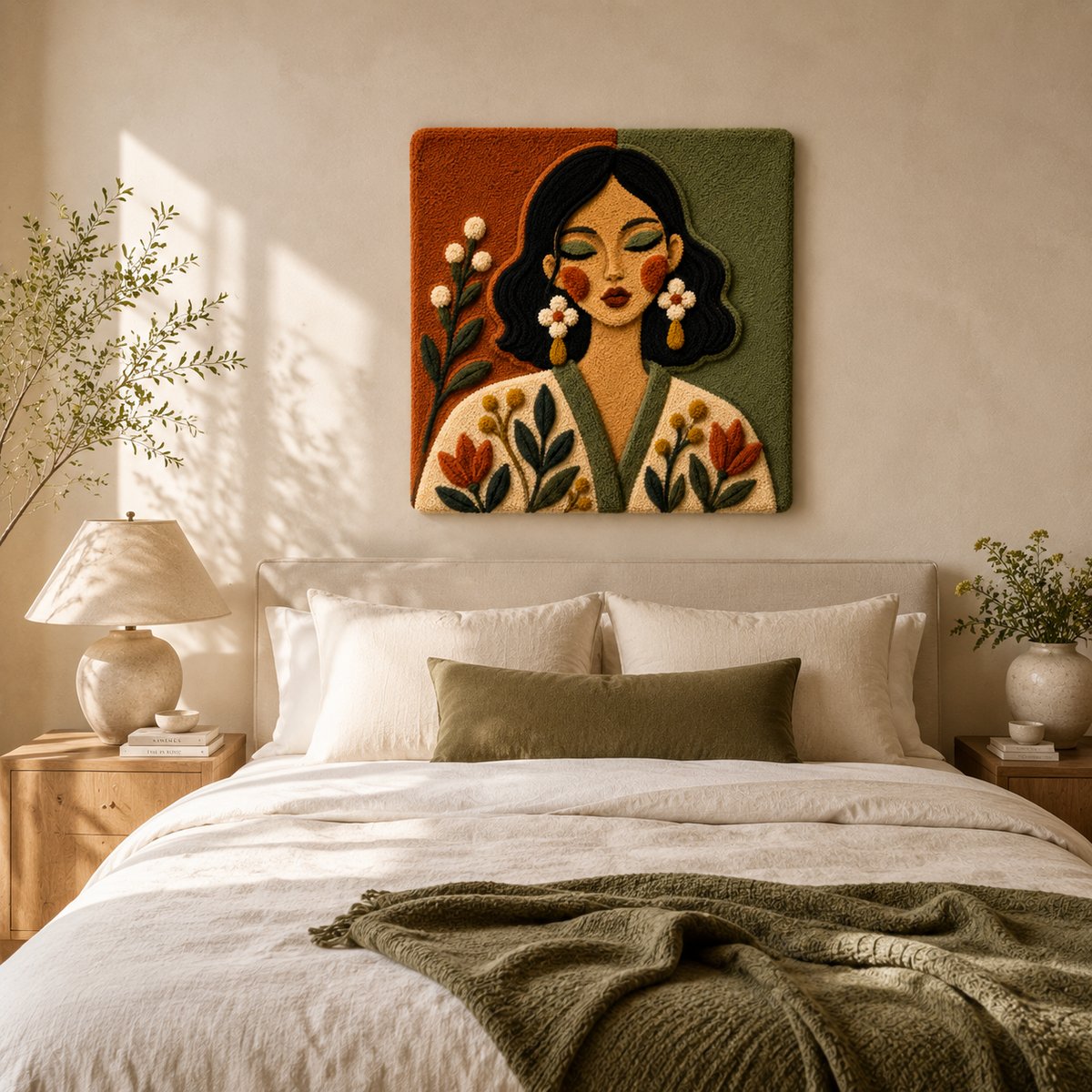 Hewn Earth Meadow Collar Portrait wall art featuring a serene landscape with soft colors and natural scenery.
