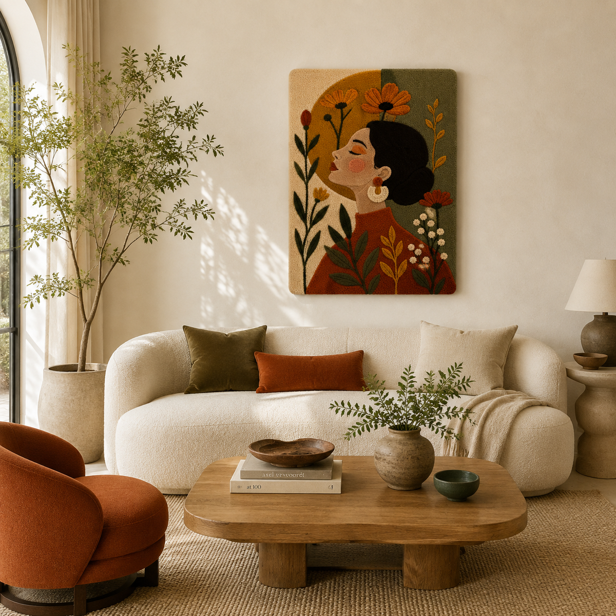 Hewn Earth Amber Garden Profile wall art piece featuring warm amber tones and intricate garden-inspired design for wall decor.