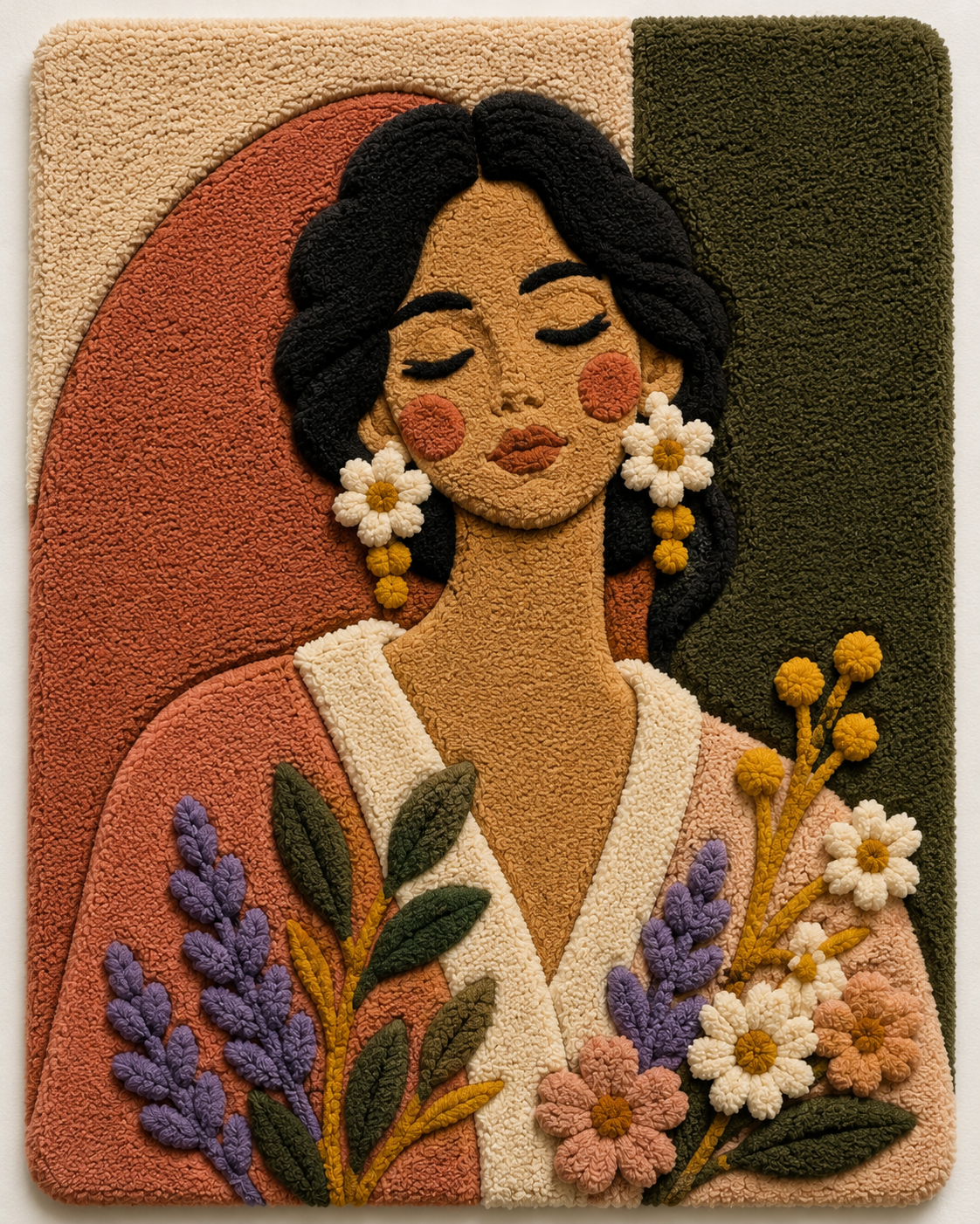 Lavender Sunday Muse wall art by Hewn Earth featuring soft lavender and beige tones on textured paper, ideal for home decor.
