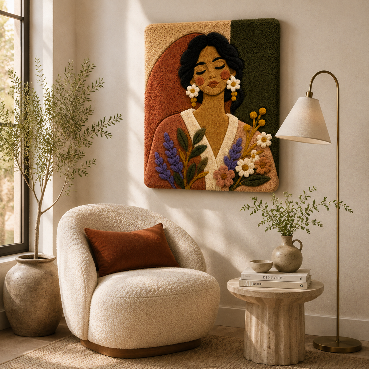 Lavender Sunday Muse wall art by Hewn Earth featuring a serene lavender and abstract floral design on canvas.