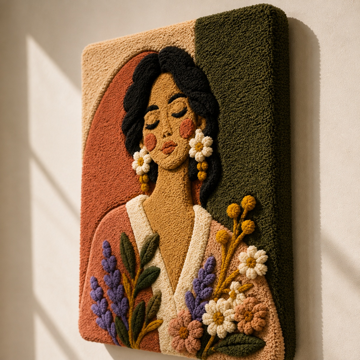 Lavender Sunday Muse wall art by Hewn Earth featuring a serene lavender and abstract floral design on a canvas.