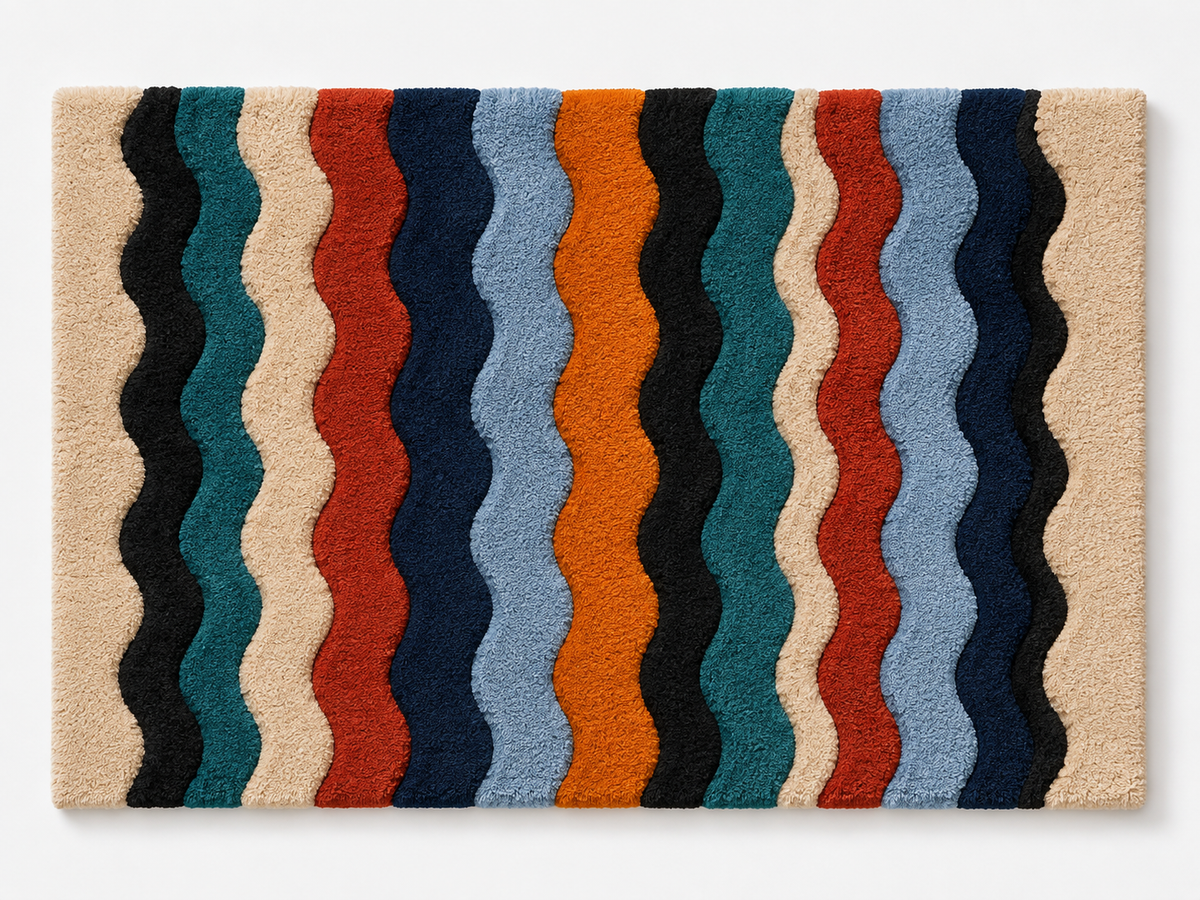 Hewn Earth Harbor Ribbon Field wall art featuring abstract ribbon design in soft, natural tones on a light background.