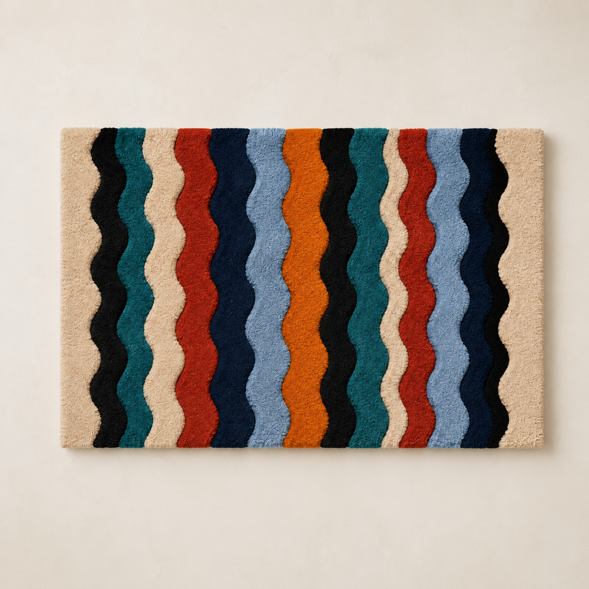Hewn Earth Harbor Ribbon Field wall art featuring vibrant abstract ribbon design on canvas, suitable for modern home decor.