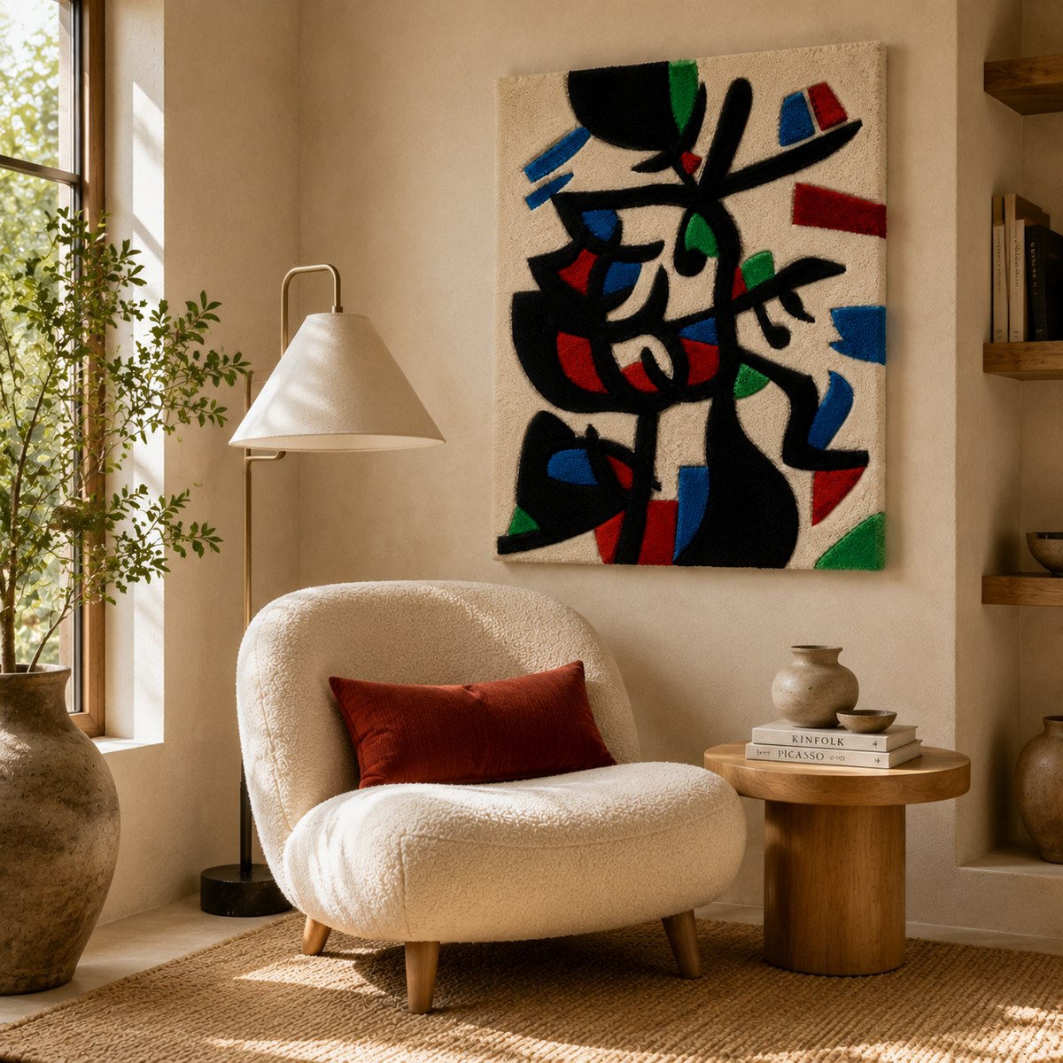 Calligraphic Carnival wall art by Hewn Earth featuring vibrant calligraphy and colorful design for modern home decor.