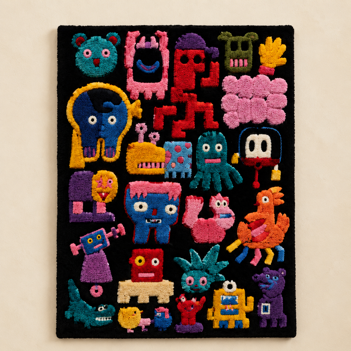 Hewn Earth Midnight Creature Chorus wall art featuring mythical creatures in a dark, atmospheric scene with detailed, artistic design.