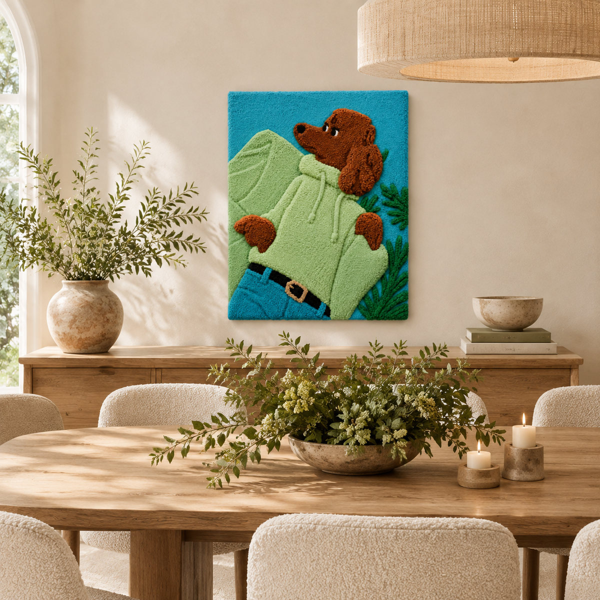 Mint Sunday Bear wall art by Hewn Earth featuring a whimsical bear illustration on a neutral background.