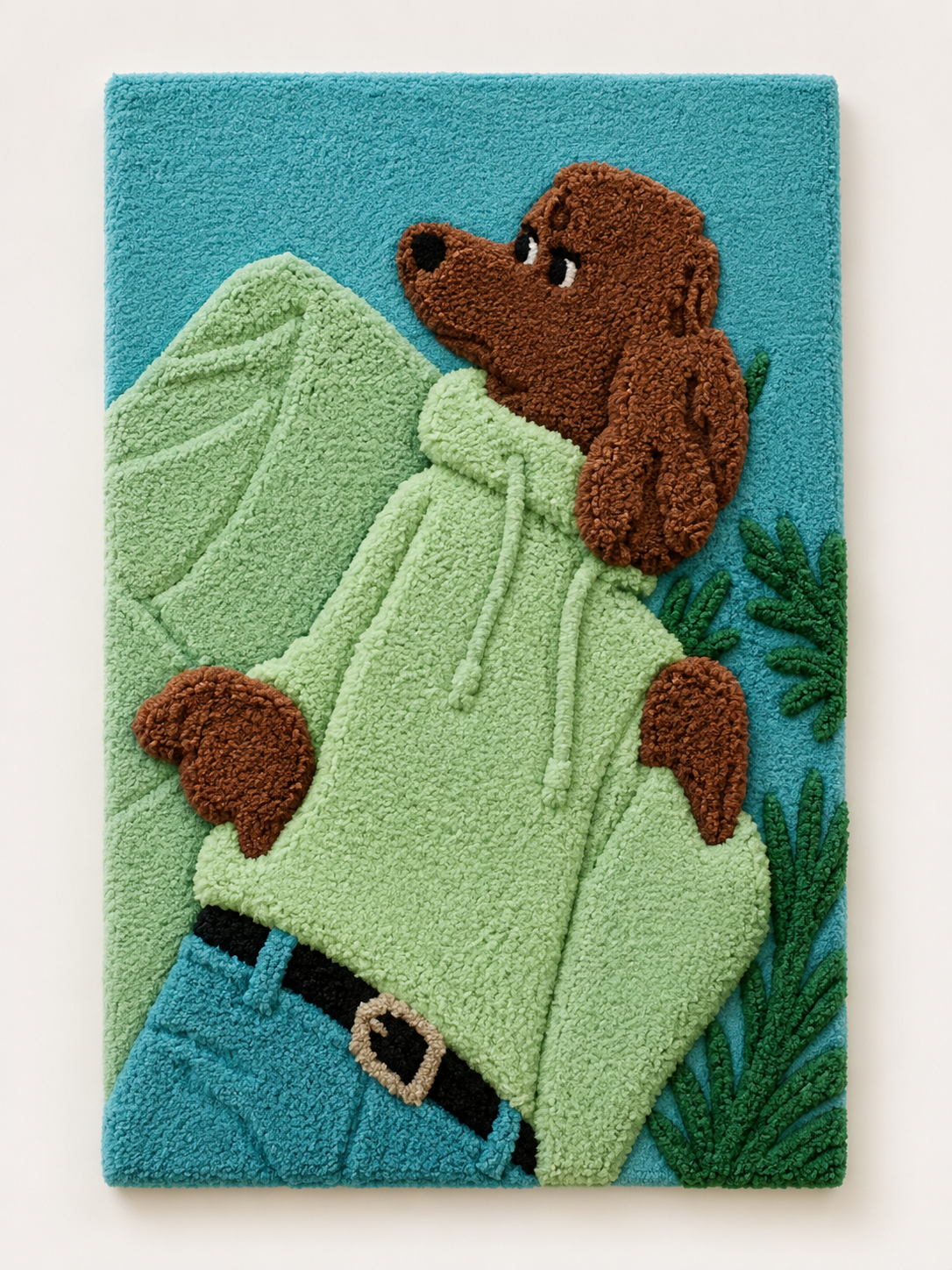 Mint Sunday Bear wall art by Hewn Earth featuring a charming bear illustration on a light background.