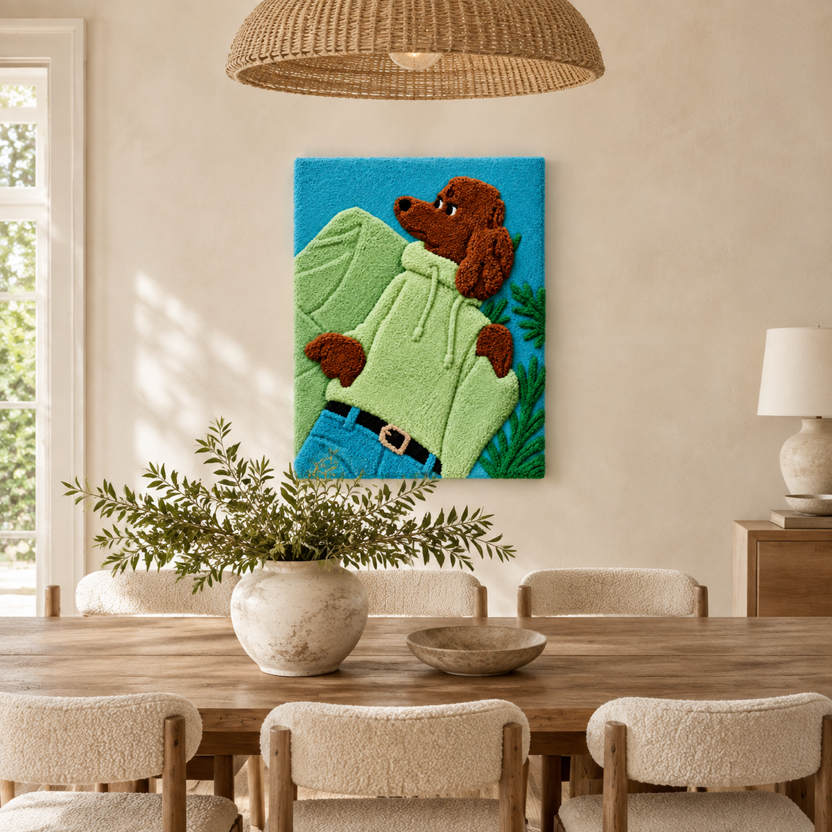 Mint Sunday Bear wall art by Hewn Earth featuring a charming bear illustration on a textured background.