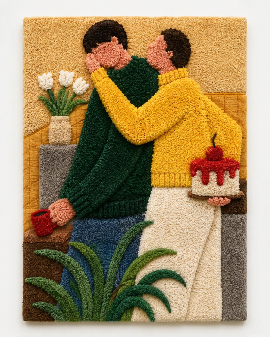 Hewn Earth Birthday Embrace wall art featuring a heartfelt design, perfect for celebrating special occasions.