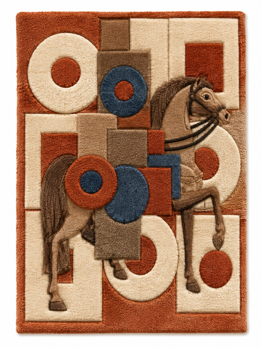 Hewn Earth Bauhaus Riding School wall art featuring abstract geometric design in neutral tones, perfect for modern decor.