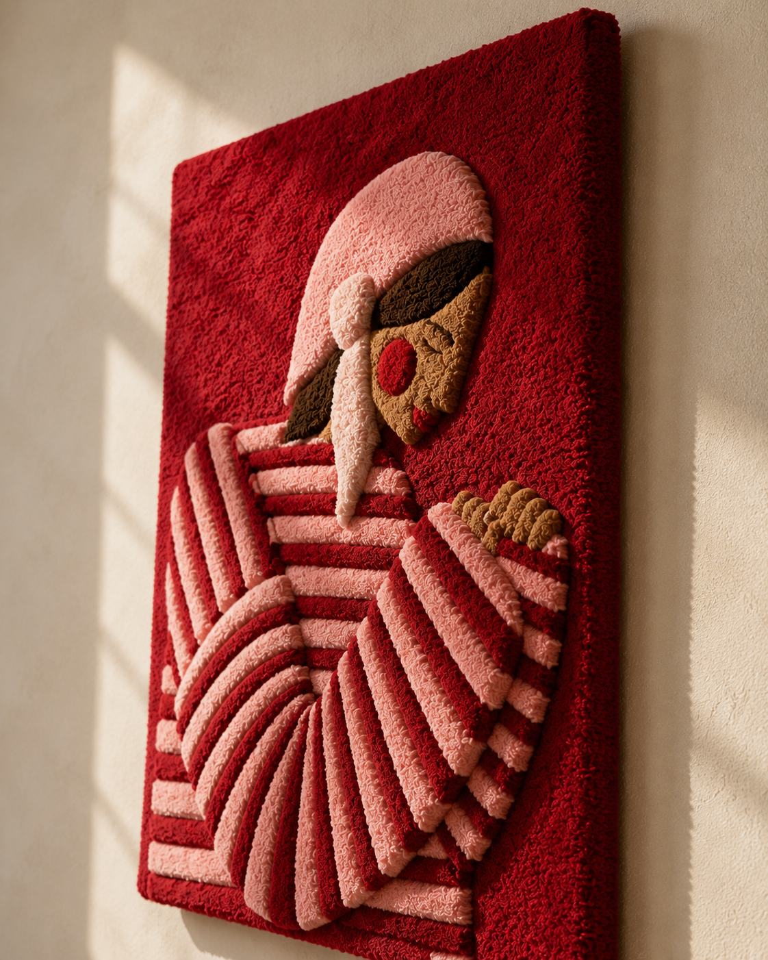 Crimson Stripe Socialite wall art by Hewn Earth featuring bold red and white abstract stripes on canvas.