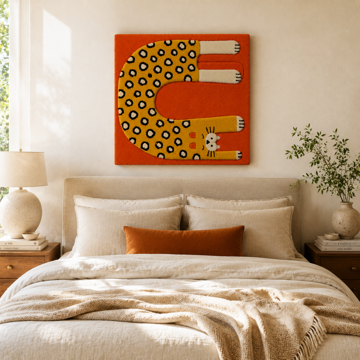 Leopard Loop wall art by Hewn Earth featuring a sleek, modern animal silhouette in a stylish design.