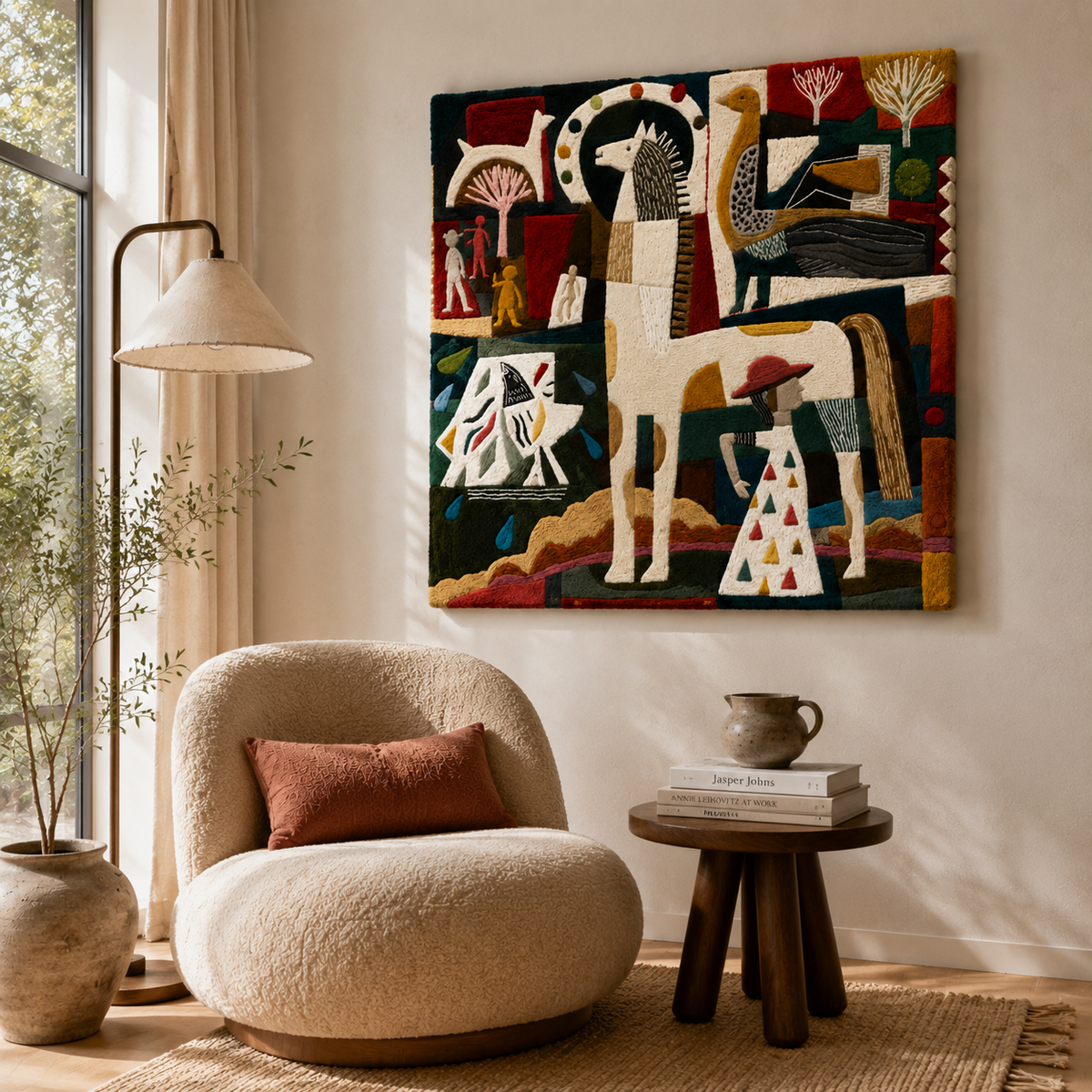 Cubist Horse wall art by Hewn Earth featuring a geometric, abstract horse design for modern home decor.