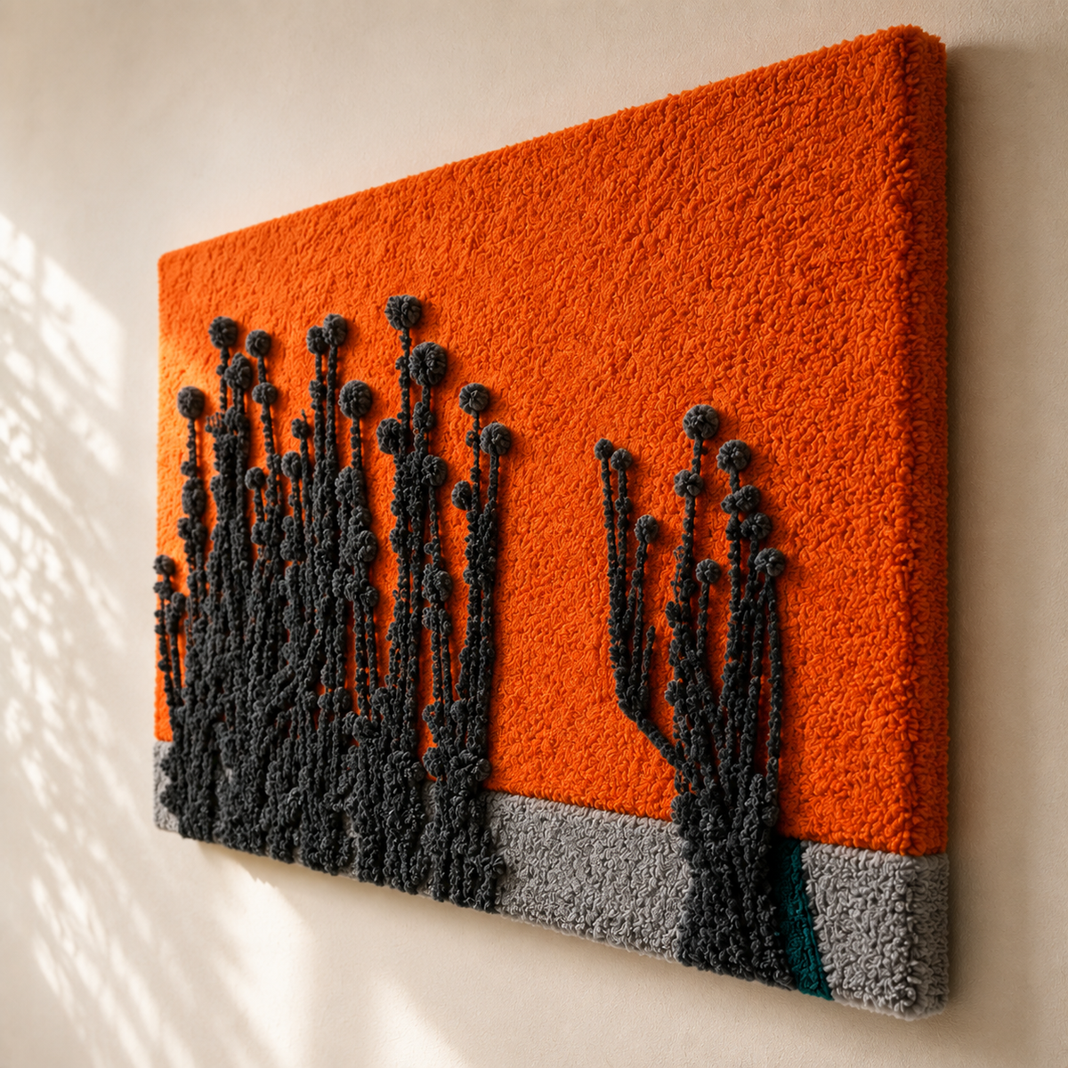 Hewn Earth Ember Reed Choir wall art featuring abstract reed design in warm earth tones, suitable for modern home decor.
