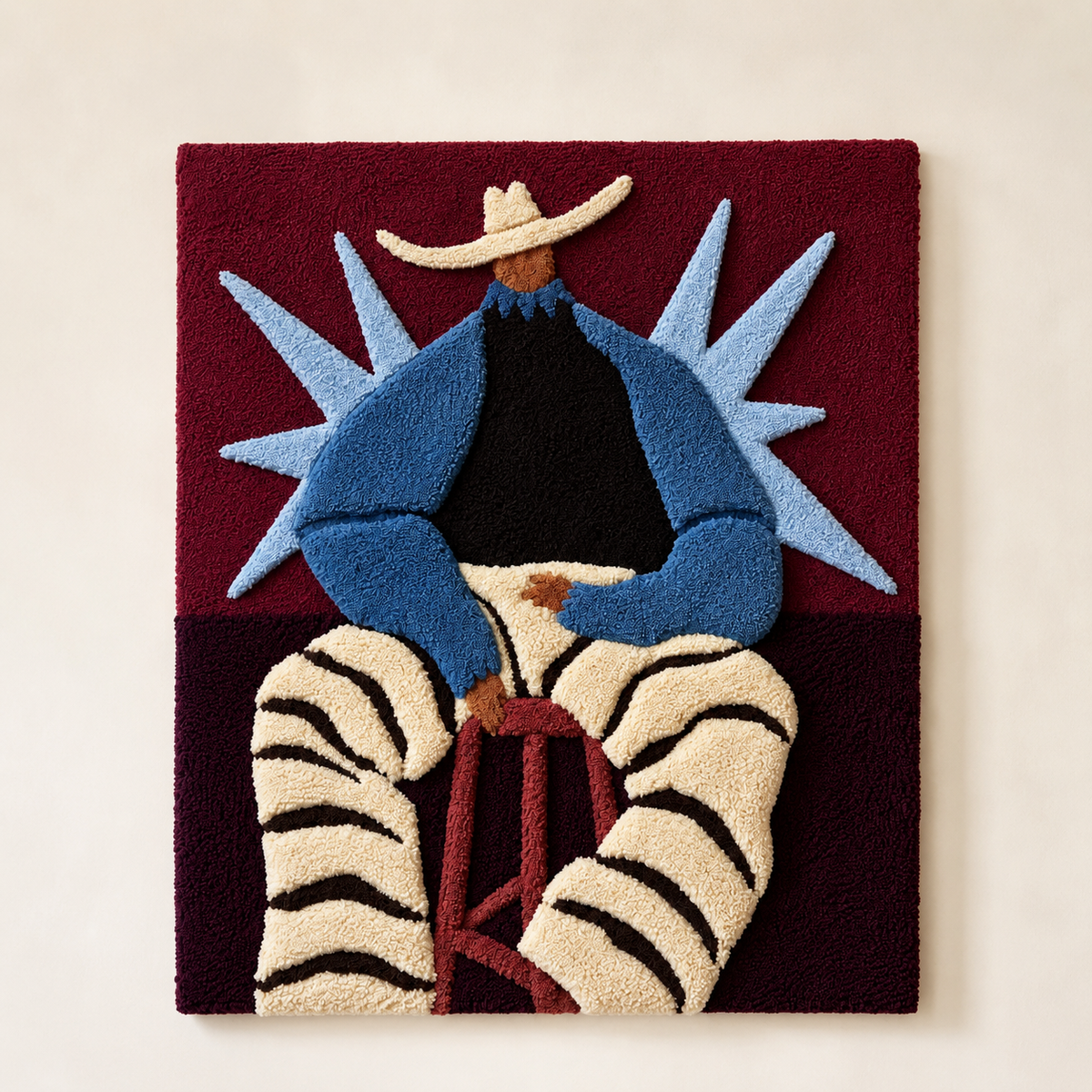 Cobalt Ranch Reverie wall art by Hewn Earth featuring vibrant abstract landscape painting with rich blue and earthy tones.