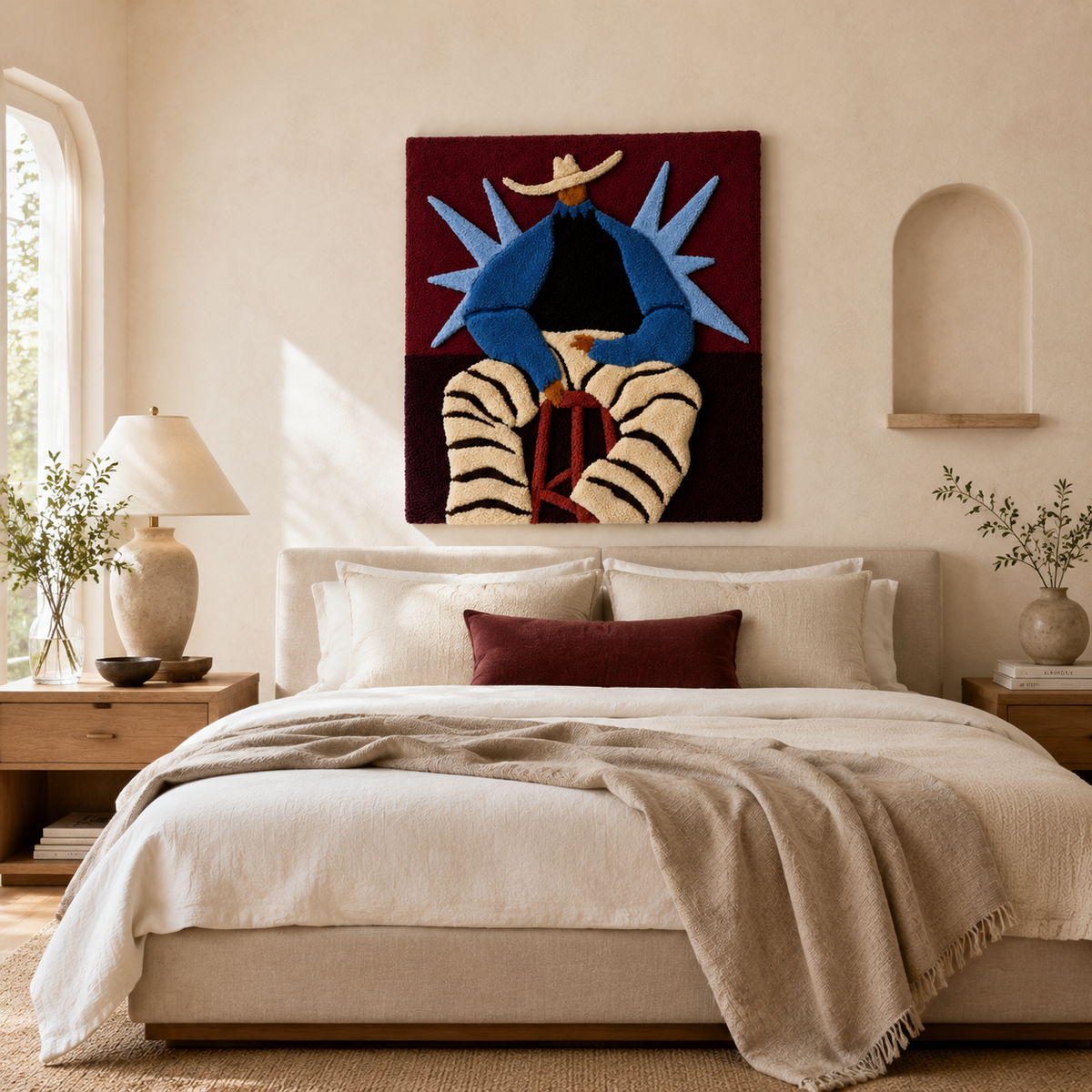 Cobalt Ranch Reverie wall art by Hewn Earth featuring abstract desert landscape with blue and earthy tones