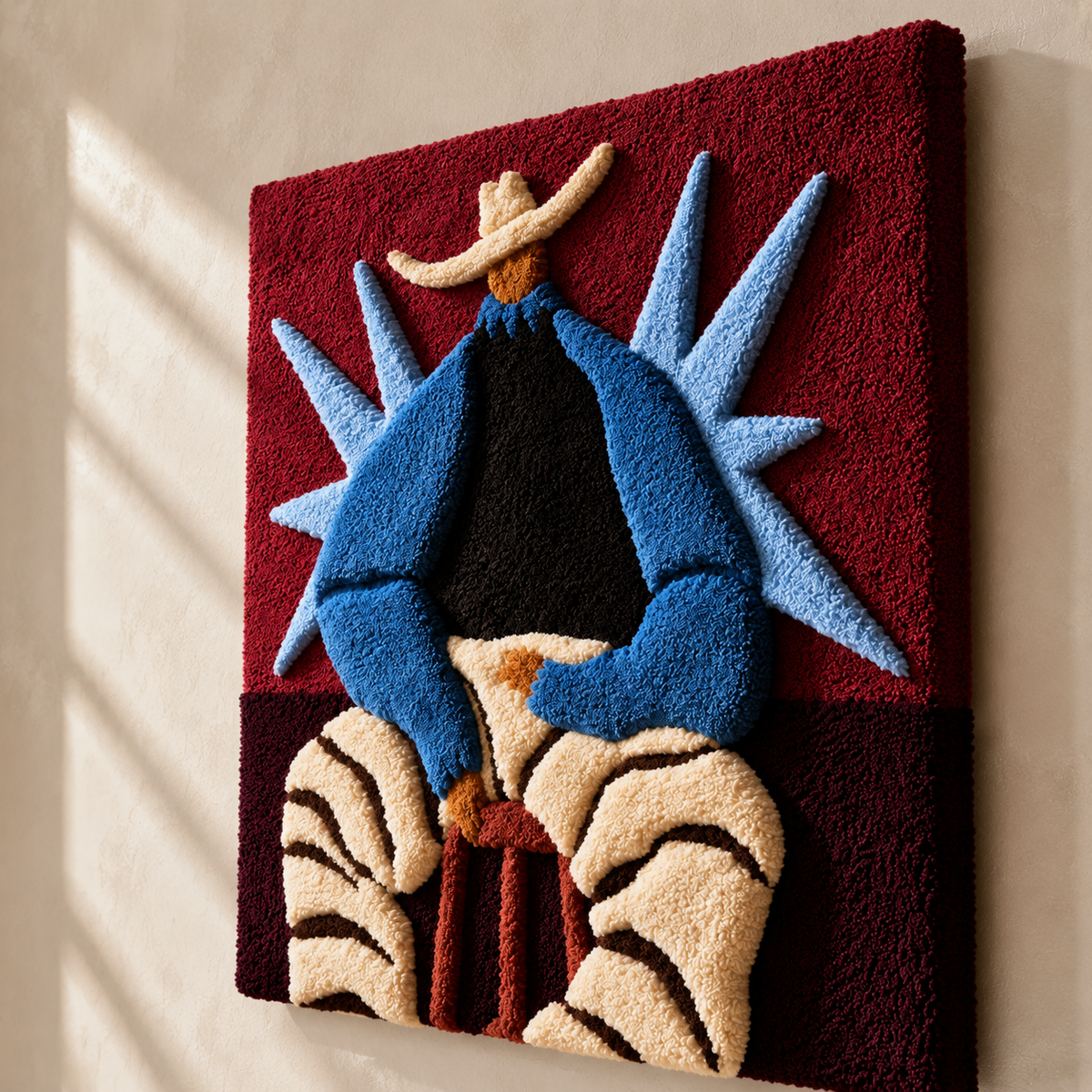 Cobalt Ranch Reverie wall art by Hewn Earth featuring abstract blue and earthy tones on a canvas.