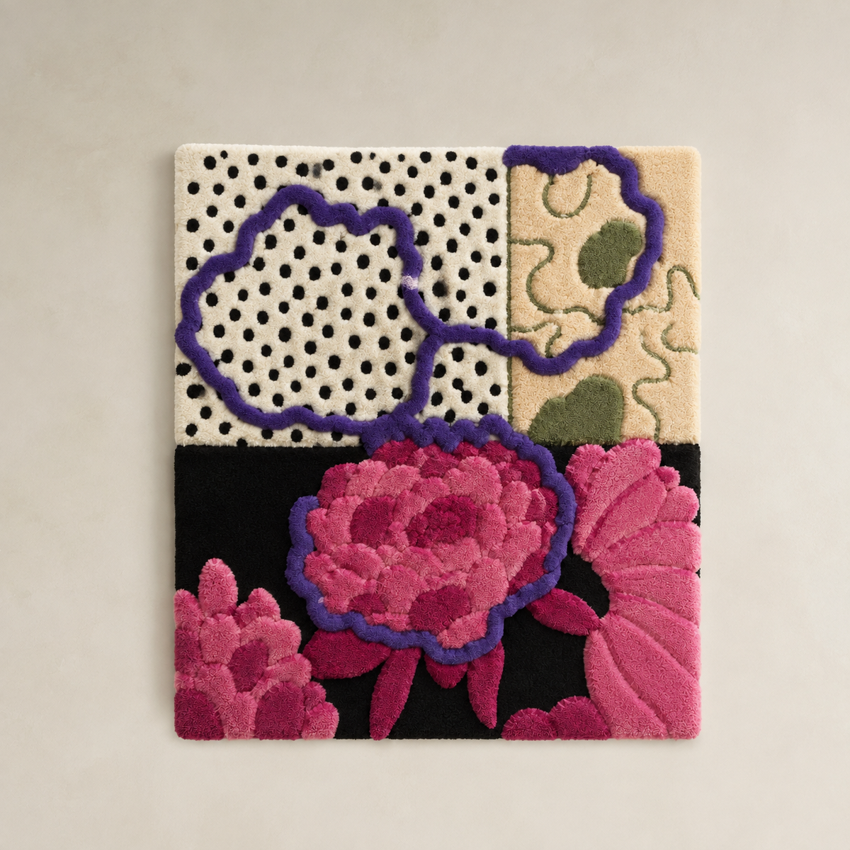 Hewn Earth Peony Circuit wall art featuring vibrant, abstract floral design on a neutral background for modern home decor.